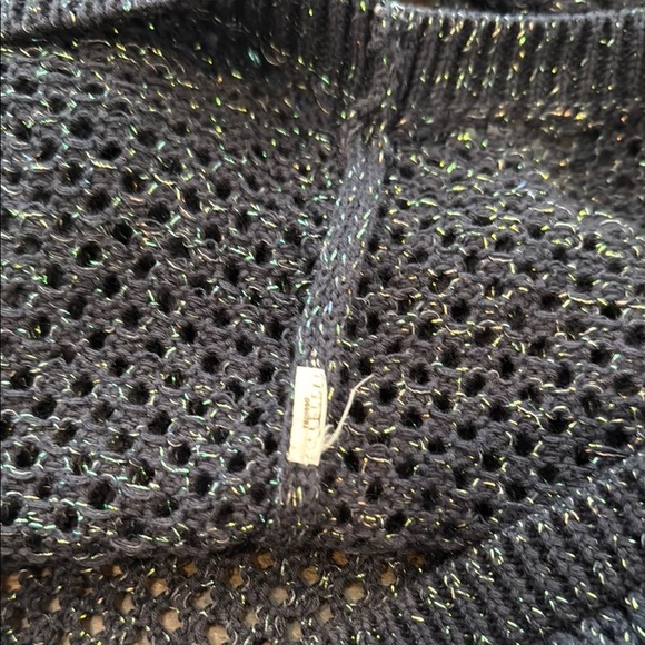 Trouvé XS Black Metallic Mesh Long Sleeve Sweater - Picture 7 of 8